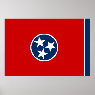 Poster Drapeau d'état du Tennessee