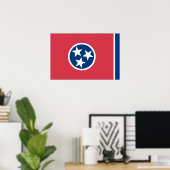 Poster Drapeau d'État du Tennessee, États-Unis (Bureau à domicile)