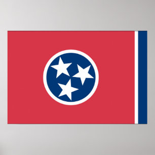 Poster Drapeau d'État du Tennessee, États-Unis