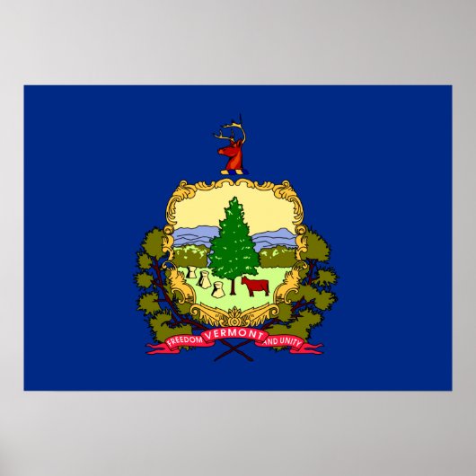 Poster Drapeau d'État du Vermont (Devant)