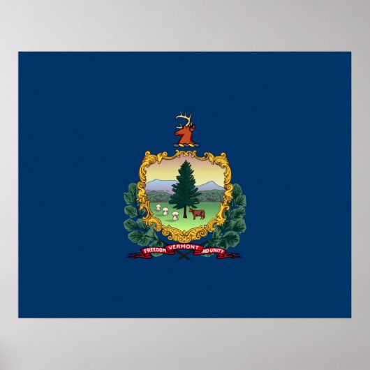 Poster Drapeau d'État du Vermont (Devant)