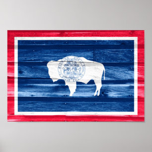 Poster Drapeau d'État du Wyoming