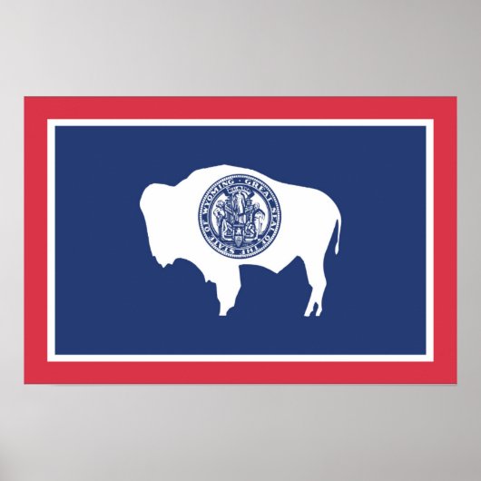 Poster Drapeau d'Etat du Wyoming, États-Unis (Devant)