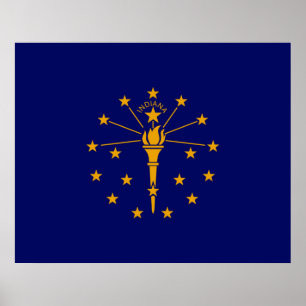 Poster Drapeau d'état Indiana