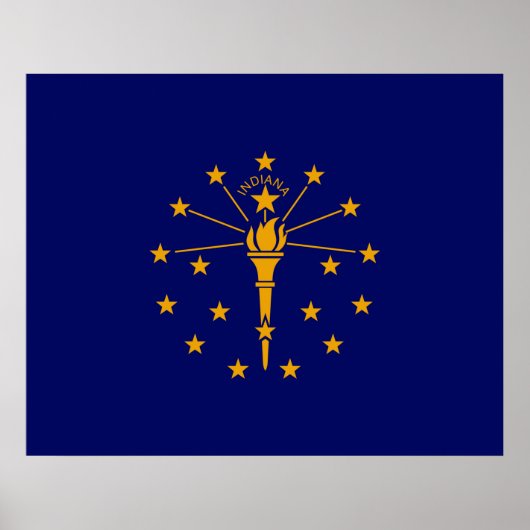 Poster Drapeau d'état Indiana (Devant)