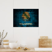 Poster Drapeau d'État vintage de Grunge en Oklahoma (Cuisine)