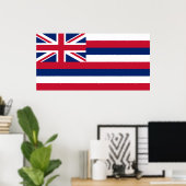 Poster Drapeau d'Hawaï (État des États-Unis) (Bureau à domicile)