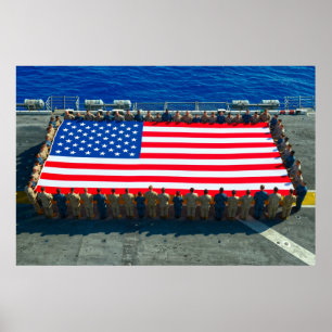 POSTER DRAPEAU D'HONORING DU PERSONNEL AMÉRICAIN