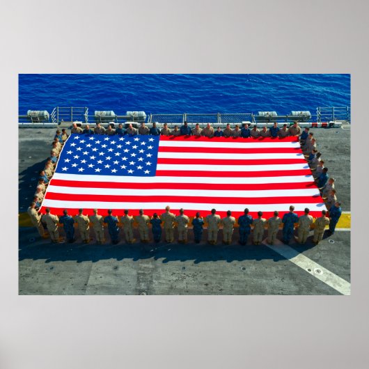 POSTER DRAPEAU D'HONORING DU PERSONNEL AMÉRICAIN (Devant)