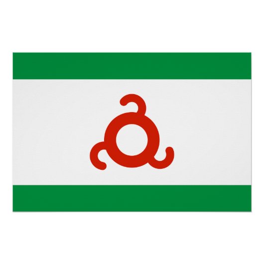 Poster Drapeau d'Ingushetia (Devant)