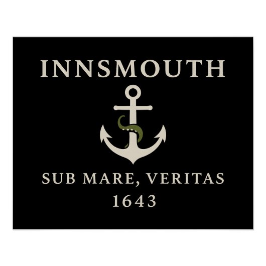 Poster Drapeau d'Innsmouth - "Sub Mare, Veritas" Est. 164 (Devant)