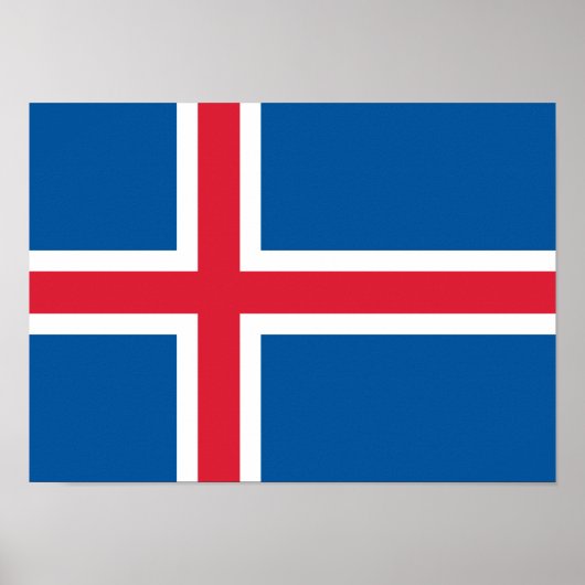 Poster Drapeau d'Islande (Devant)