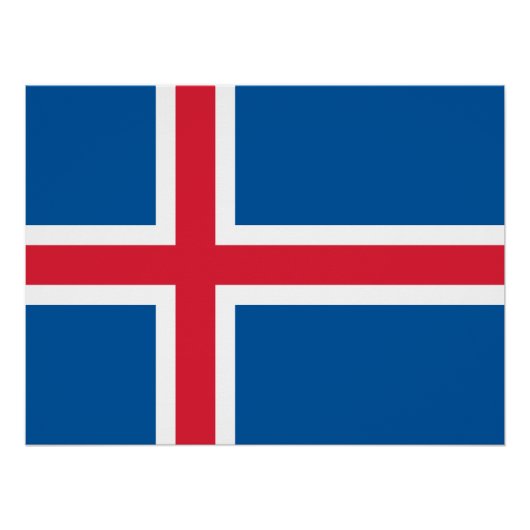 Poster Drapeau d'Islande (Devant)