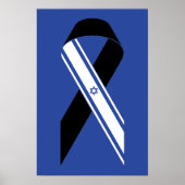 Poster Drapeau d'Israël noir monument bleu (Devant)
