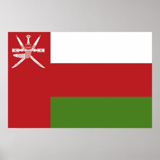 Poster Drapeau d'Oman (Devant)
