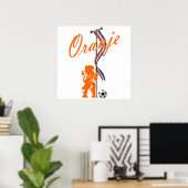 Poster Drapeau d'Oranje Pays-Bas Bannière de football (Bureau à domicile)