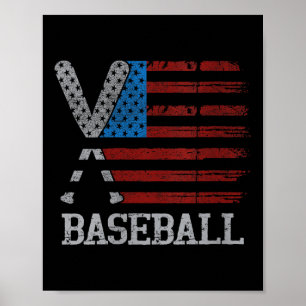Poster Drapeau Drapeau Des Femmes Baseball Croisé Bateaux