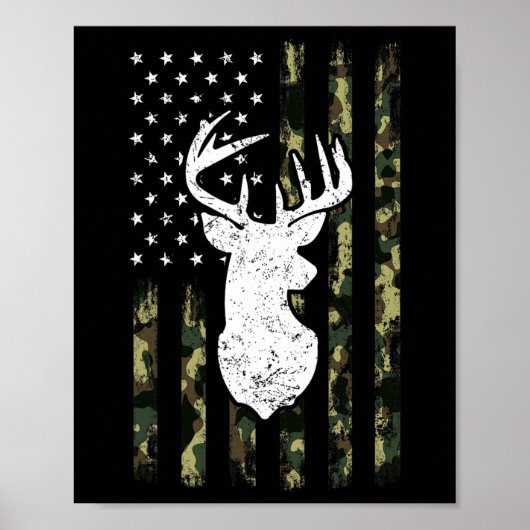 Poster Drapeau Drapeau Drapeau S Deer S Chasse Chemise Am (Devant)