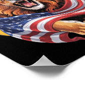 Poster Drapeau Drôle Rugissement des Lions (Coin)