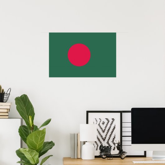 Poster Drapeau du Bangladesh (Bureau à domicile)