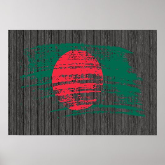 Poster Drapeau du Bangladesh cool (Devant)