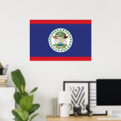 Poster Drapeau du Belize (Bureau à domicile)