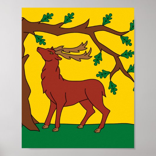 Poster Drapeau du Berkshire (UK) (Devant)