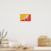 Poster Drapeau du Bhoutan patriotique (Cuisine)