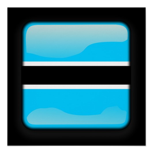 Poster Drapeau du Botswana (Devant)