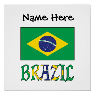 Poster Drapeau du Brésil personnalisé
