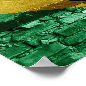 Poster Drapeau du Brésil sur le mur (Coin)