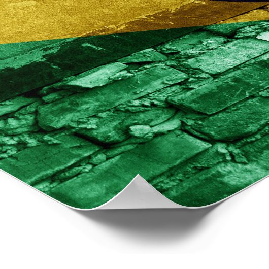 Poster Drapeau du Brésil sur le mur (Coin)