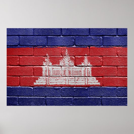 Poster Drapeau du Cambodge (Devant)