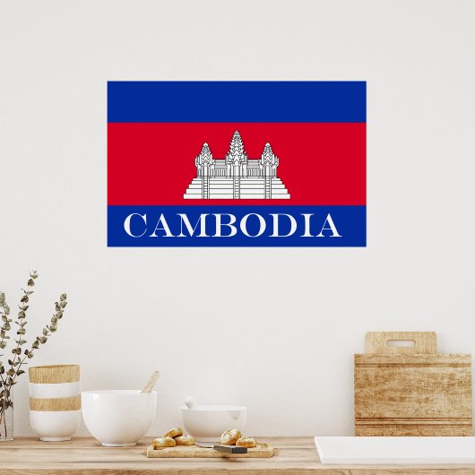 Poster Drapeau du Cambodge (Cuisine)