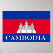 Poster Drapeau du Cambodge (Devant)
