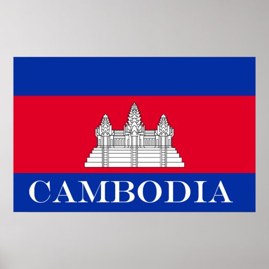 Poster Drapeau du Cambodge (Devant)