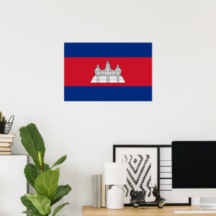 Poster drapeau du Cambodge