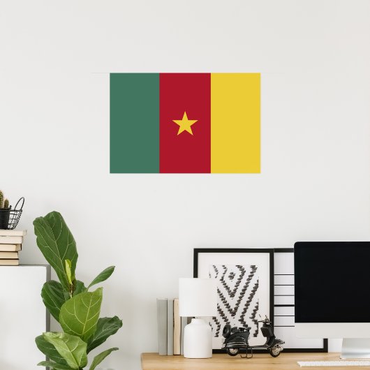 Poster drapeau du Cameroun (Bureau à domicile)