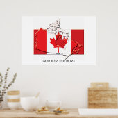 Poster Drapeau du CANADA Accueil patriotique Texte Custom (Cuisine)