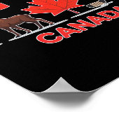 Poster Drapeau du Canada Feuille d'érable canadienne Cerf (Coin)