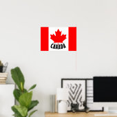 Poster Drapeau du Canada Rouge Blanc Feuille d'érable Can (Bureau à domicile)