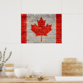 Poster Drapeau du Canada sur un mur de briques (Cuisine)