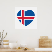 Poster Drapeau du cœur de l'Islande (Cuisine)