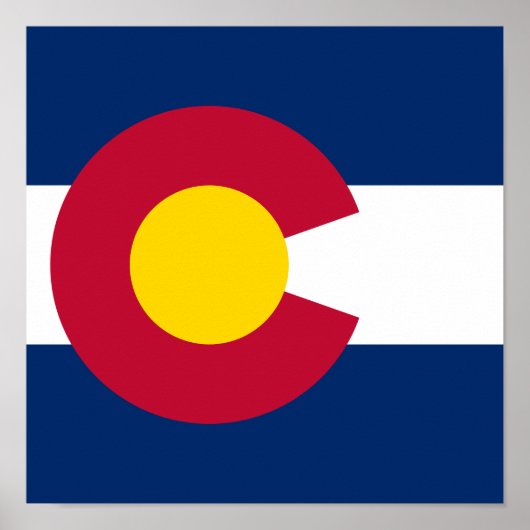 Poster Drapeau du Colorado, l'État du centenaire, Colorad (Devant)