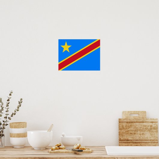 Poster Drapeau du Congo Kinshasa (Cuisine)