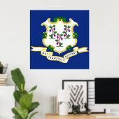 Poster Drapeau du Connecticut (Bureau à domicile)