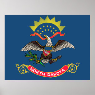 Poster Drapeau du Dakota du Nord