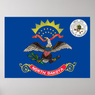 Poster Drapeau du Dakota du Nord