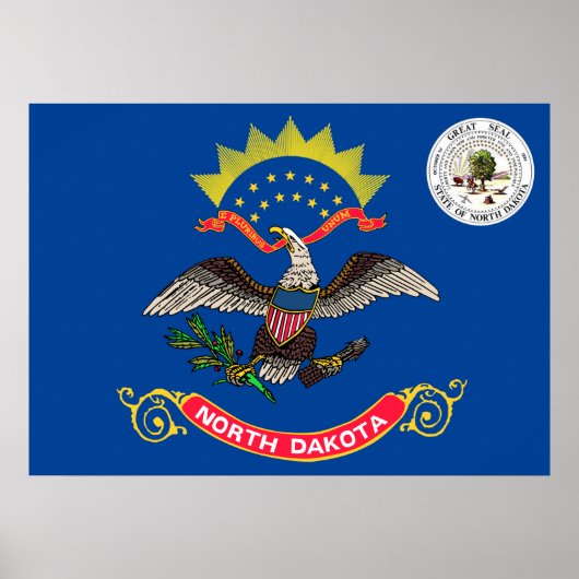 Poster Drapeau du Dakota du Nord (Devant)