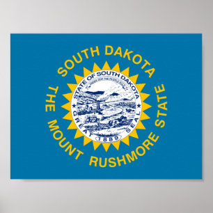 Poster Drapeau du Dakota du Sud
